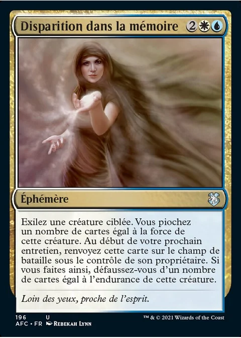 Disparition dans la mémoire