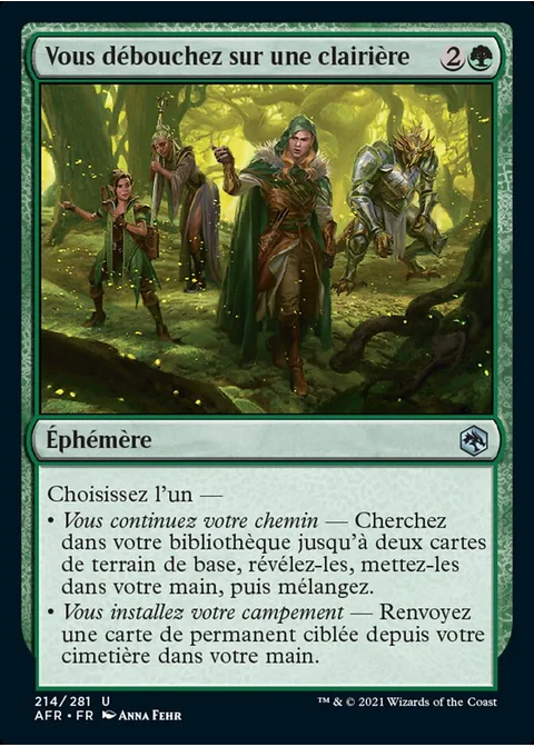 Vous débouchez sur une clairière