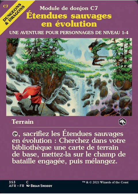 Étendues sauvages en évolution