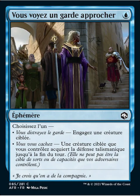 Vous voyez un garde approcher