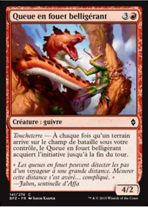 Queue en fouet belligérant