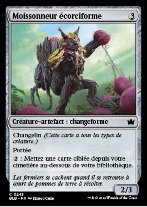 Moissonneur écorciforme