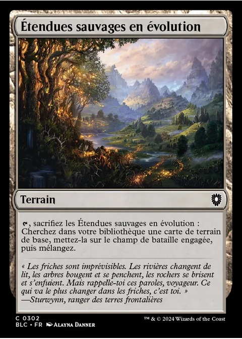 Étendues sauvages en évolution