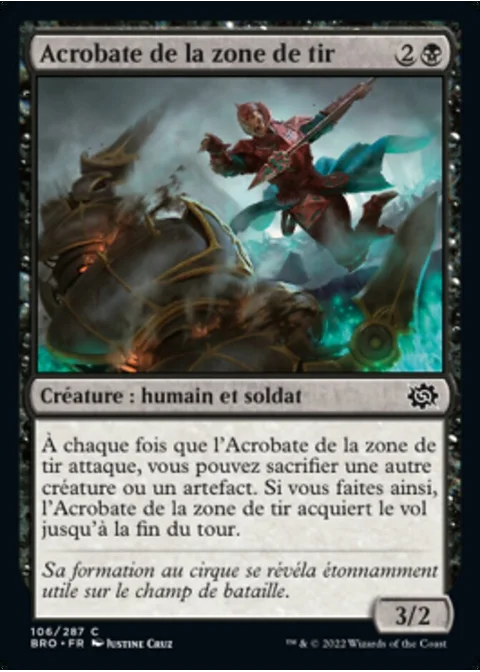 Acrobate de la zone de tir