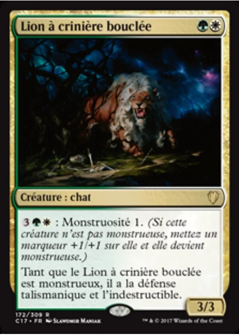 Lion à crinière bouclée