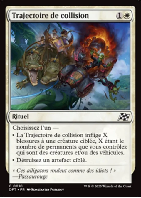 Trajectoire de collision