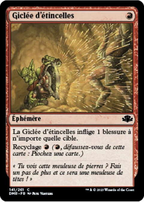 Giclée d'étincelles