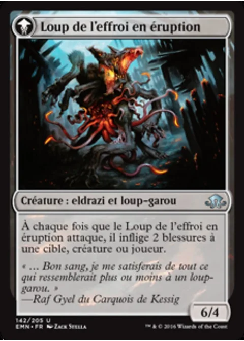 Loup de l'effroi en éruption