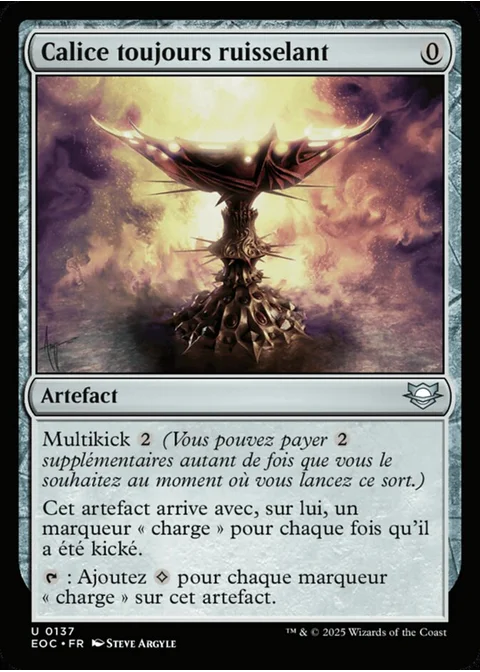 Calice toujours ruisselant