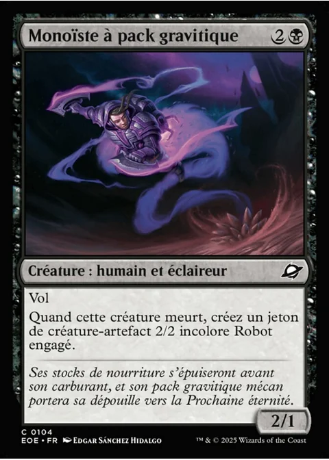 Monoïste à pack gravitique