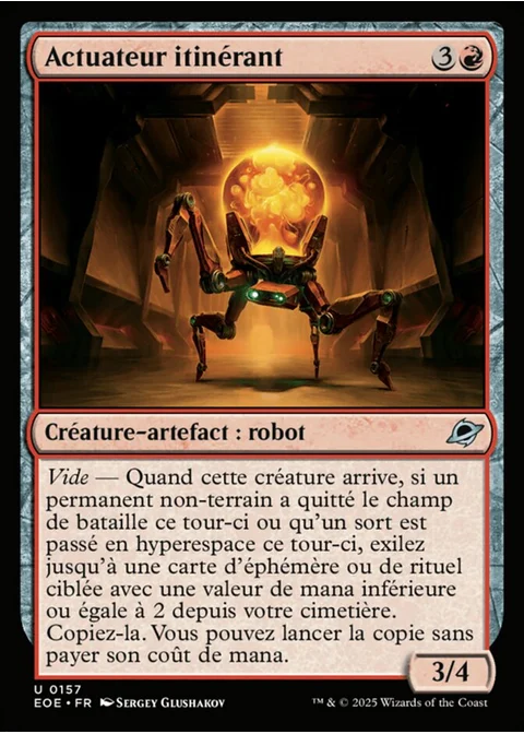 Actuateur itinérant