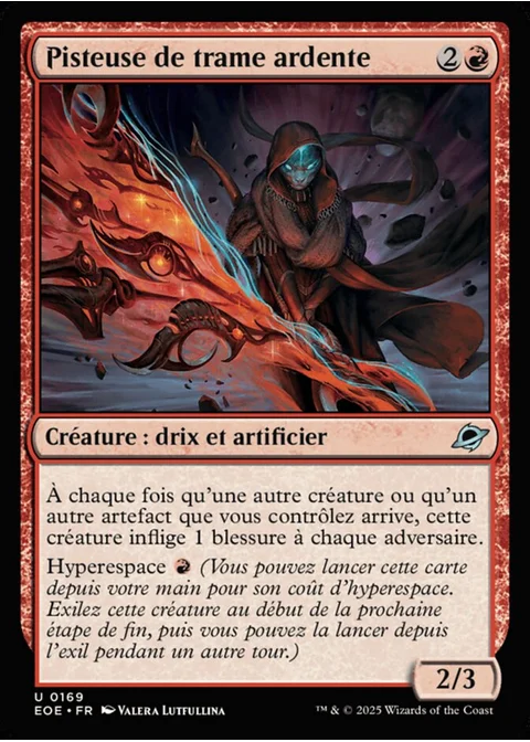 Pisteuse de trame ardente