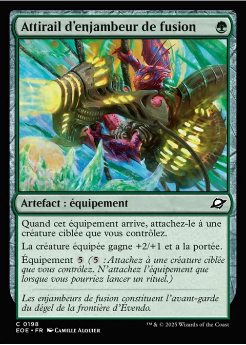 Attirail d'enjambeur de fusion