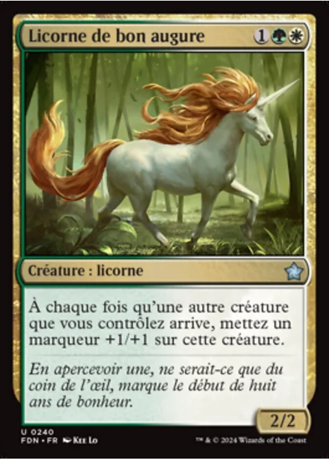 Licorne de bon augure