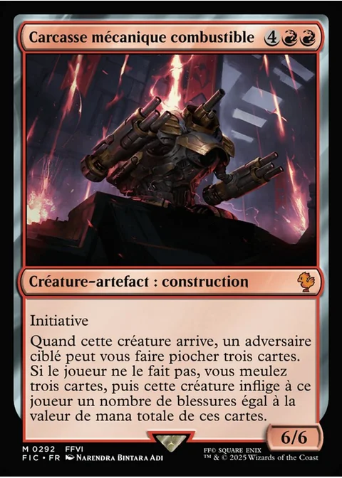 Carcasse mécanique combustible