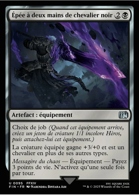 Épée à deux mains de chevalier noir