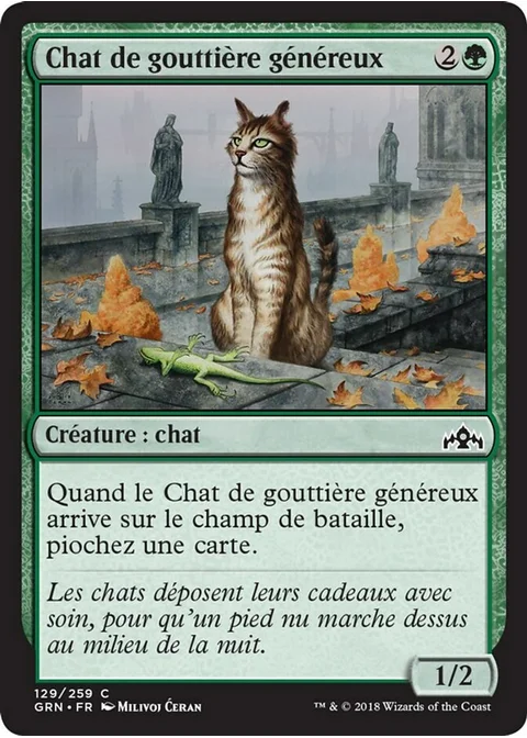Chat de gouttière généreux