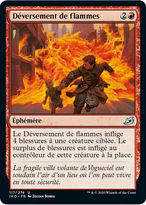 Déversement de flammes