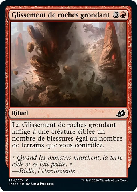 Glissement de roches grondant