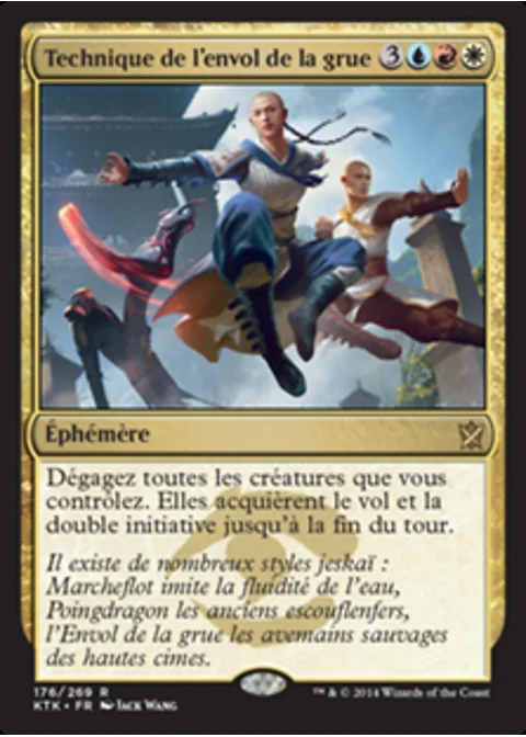 Technique de l'envol de la grue