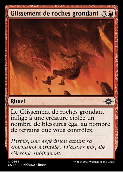 Glissement de roches grondant