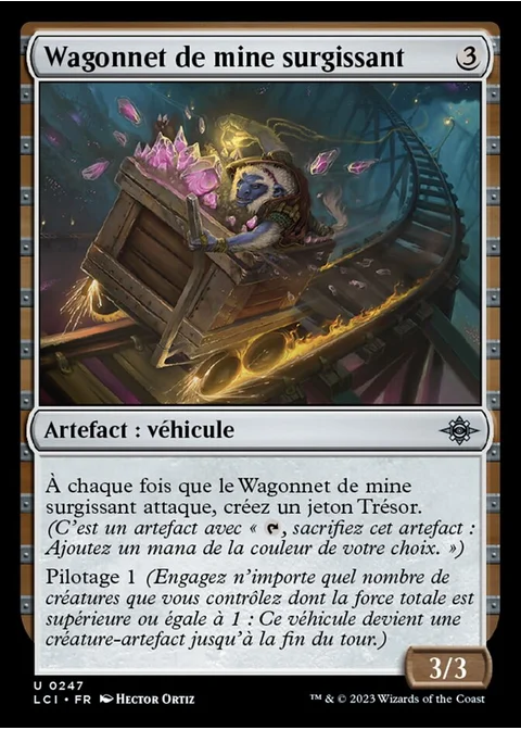 Wagonnet de mine surgissant