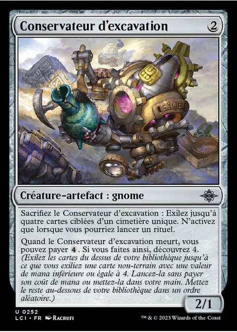 Conservateur d'excavation