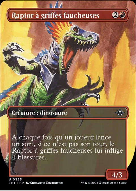 Raptor à griffes faucheuses