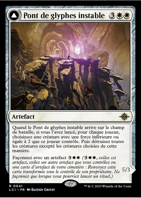 Pont de glyphes instable