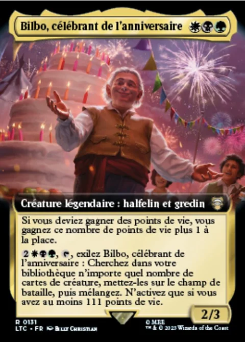 Bilbo, célébrant de l'anniversaire