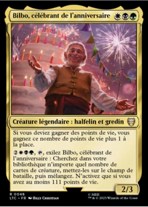 Bilbo, célébrant de l'anniversaire