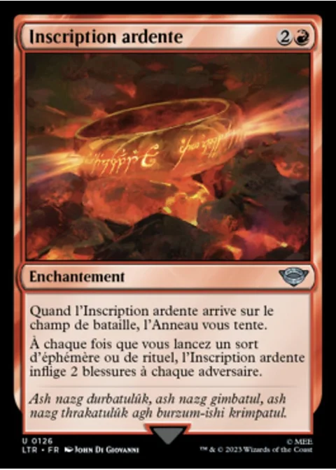 Inscription ardente
