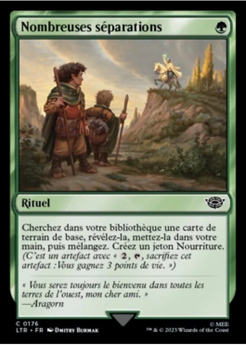 Nombreuses séparations