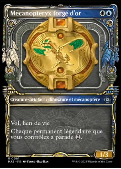 Mécanopteryx forgé d'or