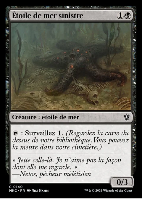 Étoile de mer sinistre