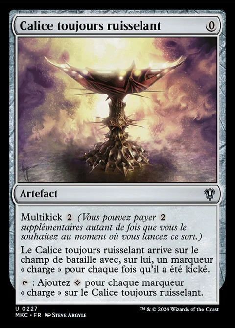 Calice toujours ruisselant