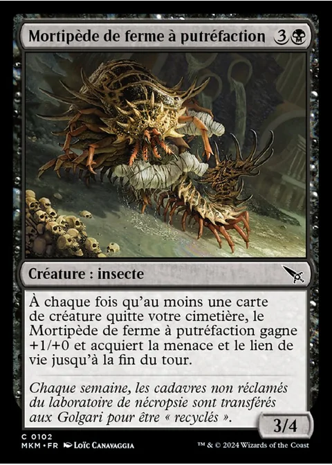 Mortipède de ferme à putréfaction