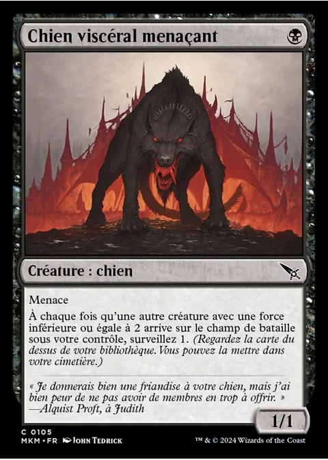 Chien viscéral menaçant