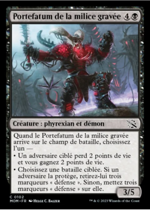 Portefatum de la milice gravée