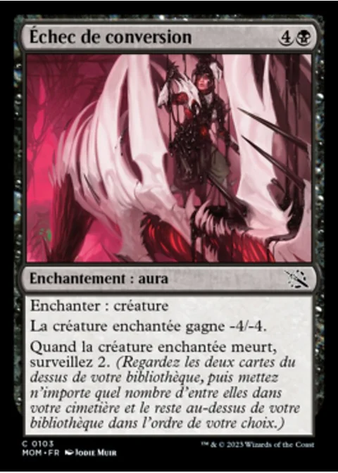 Échec de conversion