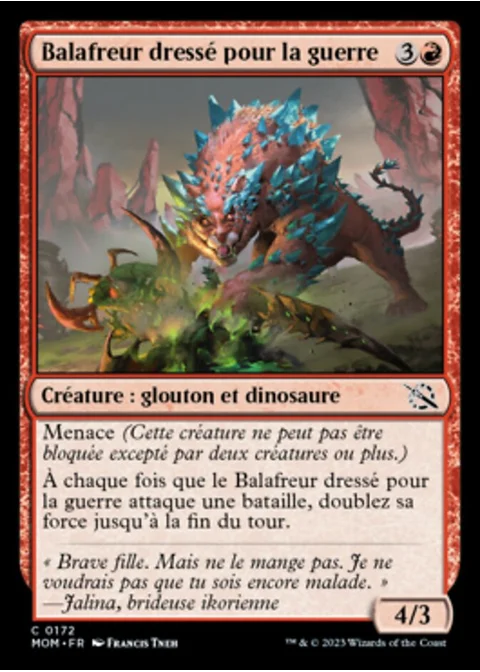 Balafreur dressé pour la guerre