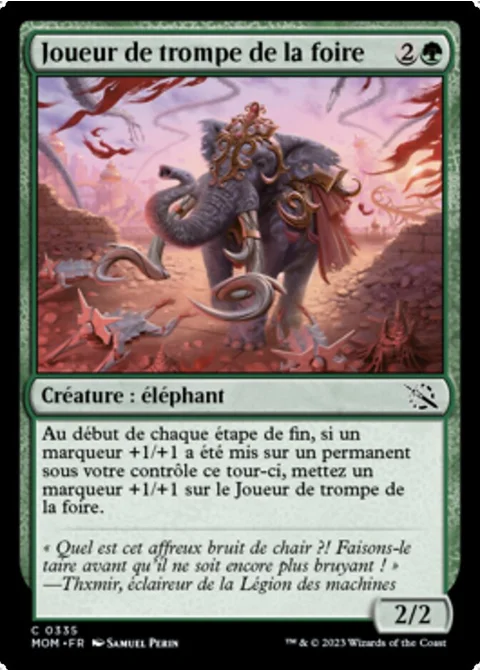 Joueur de trompe de la foire