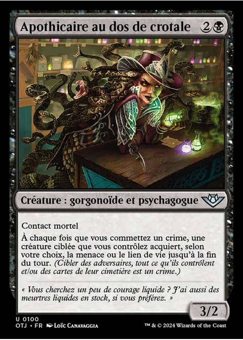 Apothicaire au dos de crotale