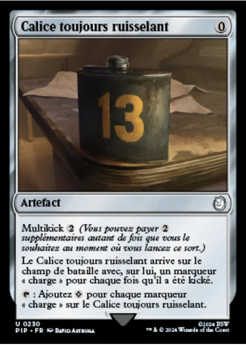 Calice toujours ruisselant