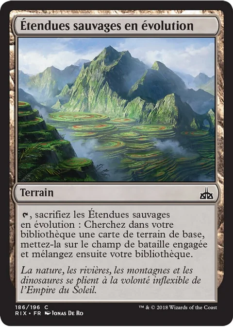 Étendues sauvages en évolution