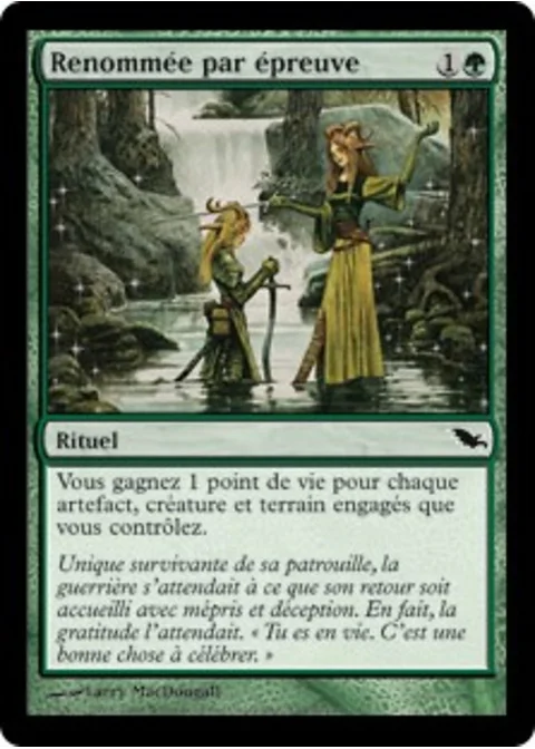 Renommée par épreuve