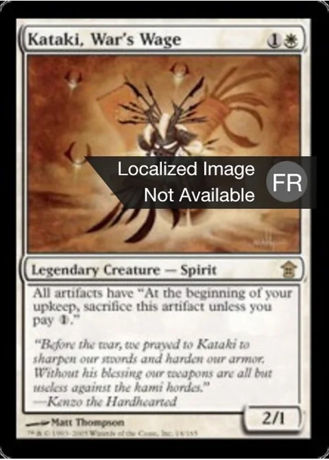 Kataki, tribut de la guerre