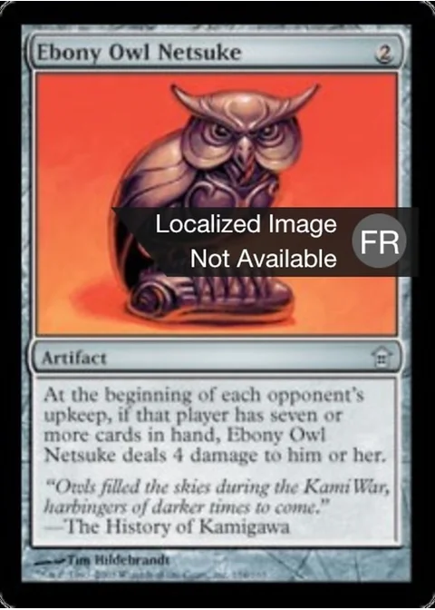 Netsuke de hibou en ébène