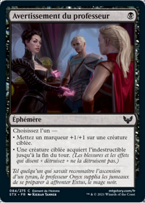 Avertissement du professeur