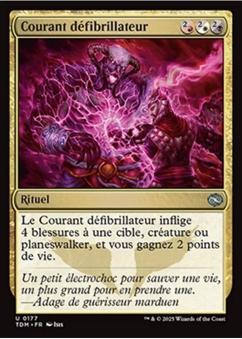 Courant défibrillateur